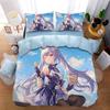Anime G-Genshin Impact Duvet Cover Pillowcase Anime Girl Bedding Set Adult Boy Teen Children Bedroom Decoration Queen King Size