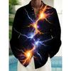 Men's Shirts, Button Down Shirts, Casual Shirts, Spring and Summer, Printed Long Sleeves, Daily, Fashionable, Comfortable