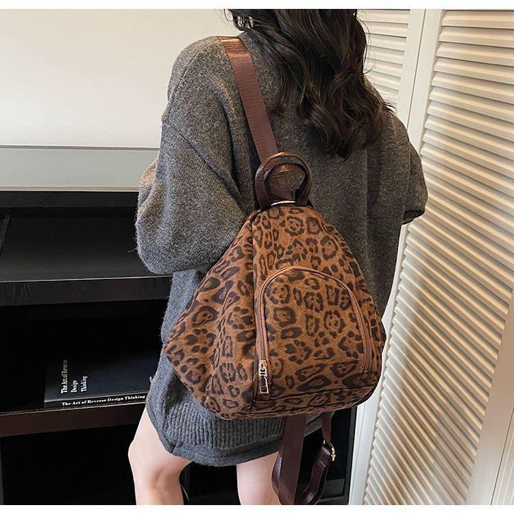 

Популярная Модная Женская Сумка с Леопардовым Принтом Многофункциональная Универсальная Портативная Наплечная Сумка-Рюкзак Большой Вместимости для Поездок 21x24x28