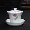 Mutton Fat Jade Porcelain San Cai Gaiwan - Ink South Design