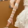 Y2K Fingerless Gloves DIY Strapping Arm Warmer Mesh Arm Sleeves DIY Strapping Sunscreen Sleeves Elastic Arm Warmers Soft Hollow Jk Lace Sleeves