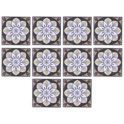 20PCS Self Adhesive Tile Diagonal Sticker Waterproof Tile Floor Wall Stickers Floor Decals