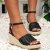 Big Size 43 Dropship  Summer Espadrille Platform Wedges Sandals For Women Leisure Women Fisherman Shoes Comfy Good Quality