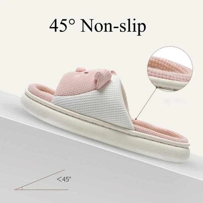 Fashion Spring Lovely Pig Home Slippers Women Open Toe Soft Sole Indoor Slides Woman Thick Bottom Non-Slip Platform Flip Flops Female