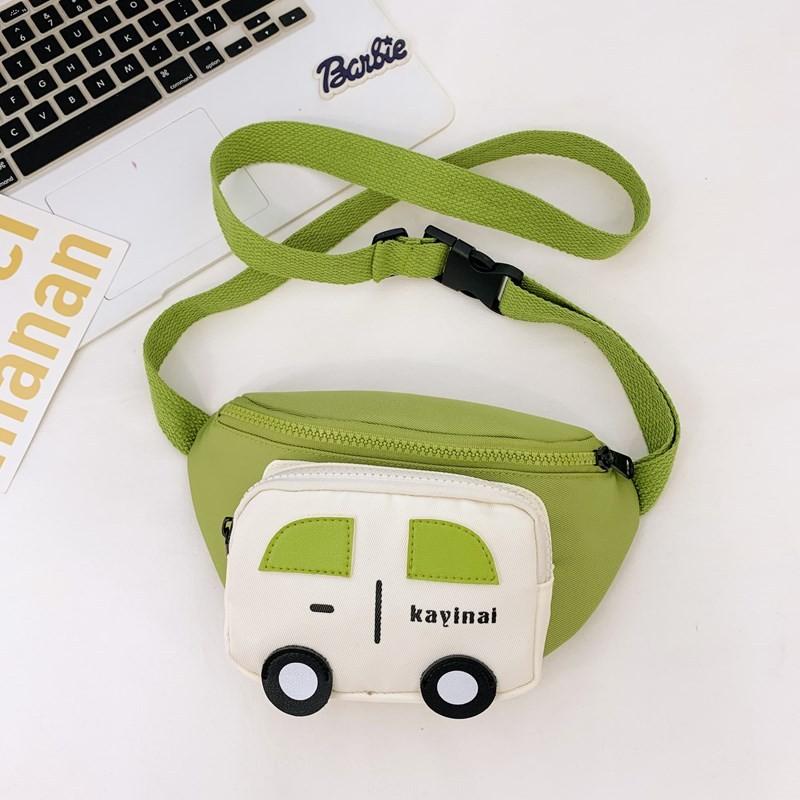 Adorable Cartoon Car Children's Chest Bag Lightweight Nylon Snack Pouch For Kids
