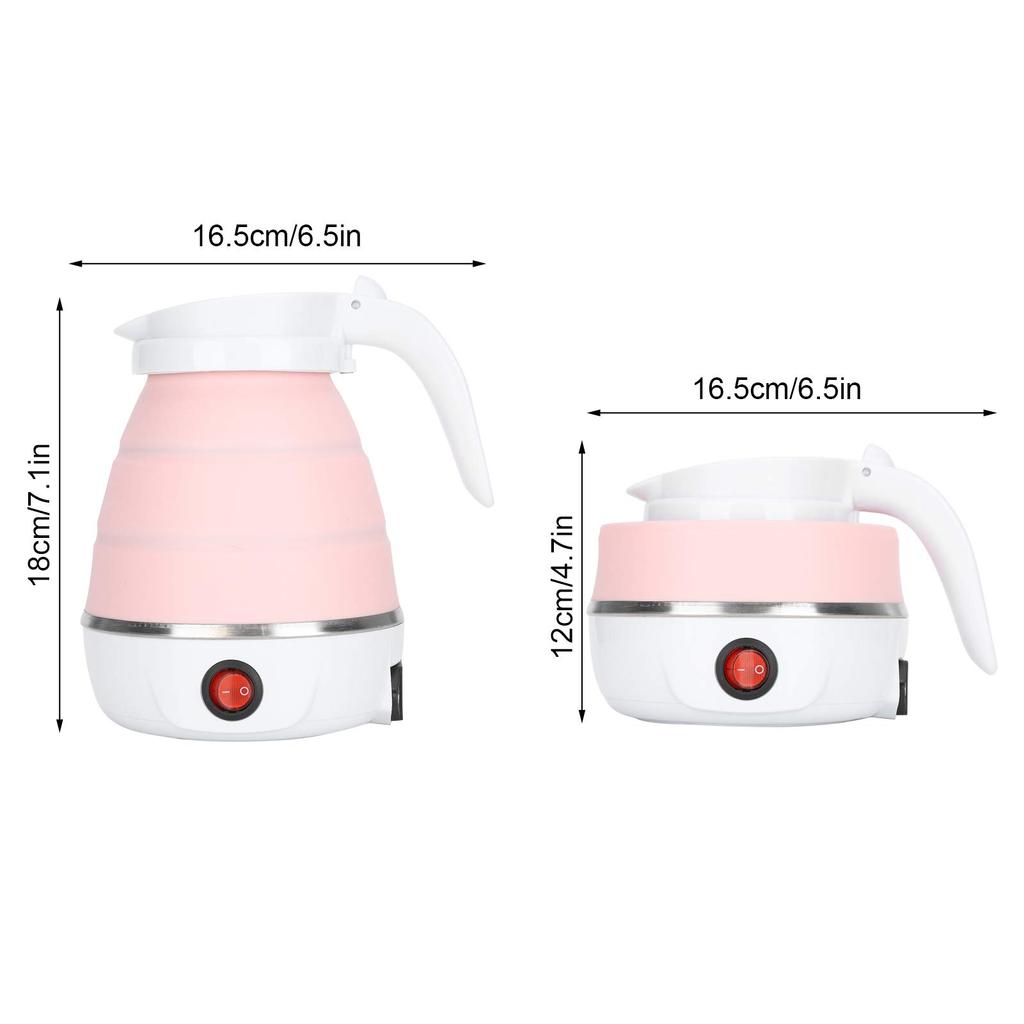Electric Kettle, 400W, 600ml, with Boil-Dry Protection, Perfect for Business Trips, University Dorms, etc. (Pink)