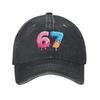 Summer Six Seven Ice Cream Drip Meme 67 Baseball Cap Sun  Adjustable Design Washed Trucker Hat Outdoor Sport Baseball Caps