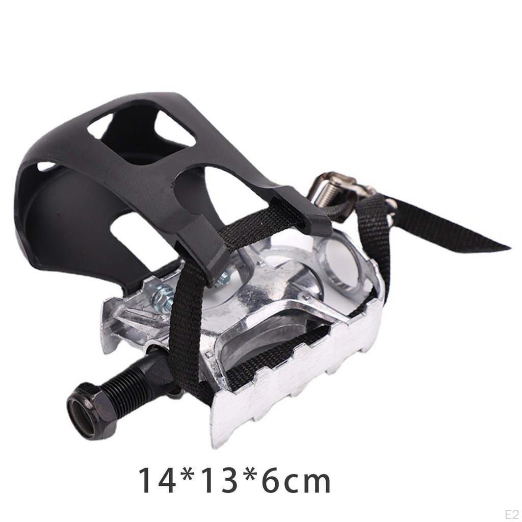 Exercise Bike Pedals Bicycle with Toe Cage Repair Nonslip Cycling Accessories Clips and