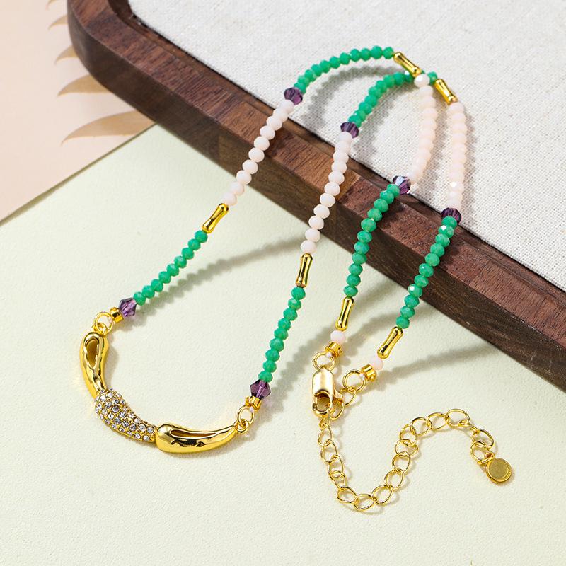 

Элегантное колье-чокер из бусин с кристаллами шпинели в форме капли для женщин - Универсальный летний роскошный аксессуар