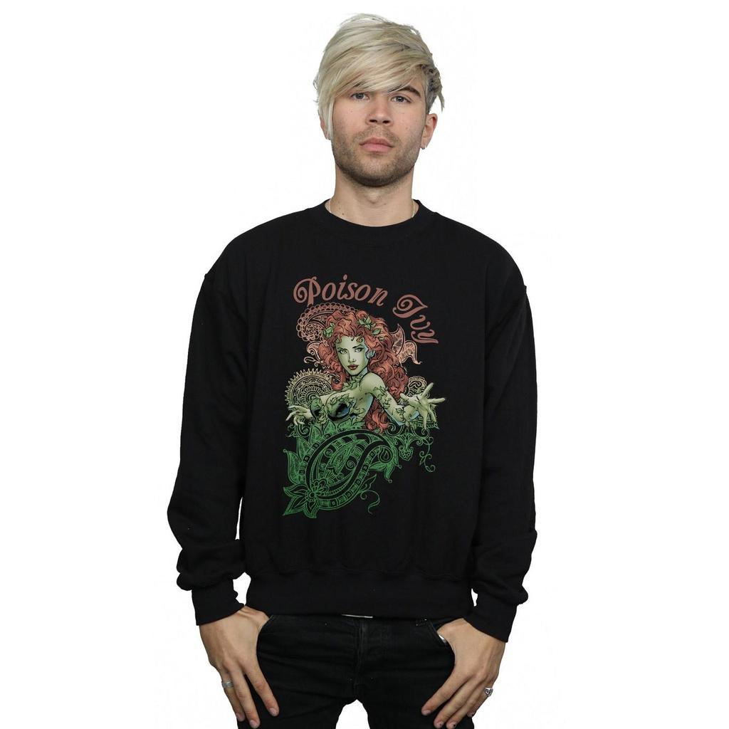 DC Comics Mens Poison Ivy Paisley Sweatshirt