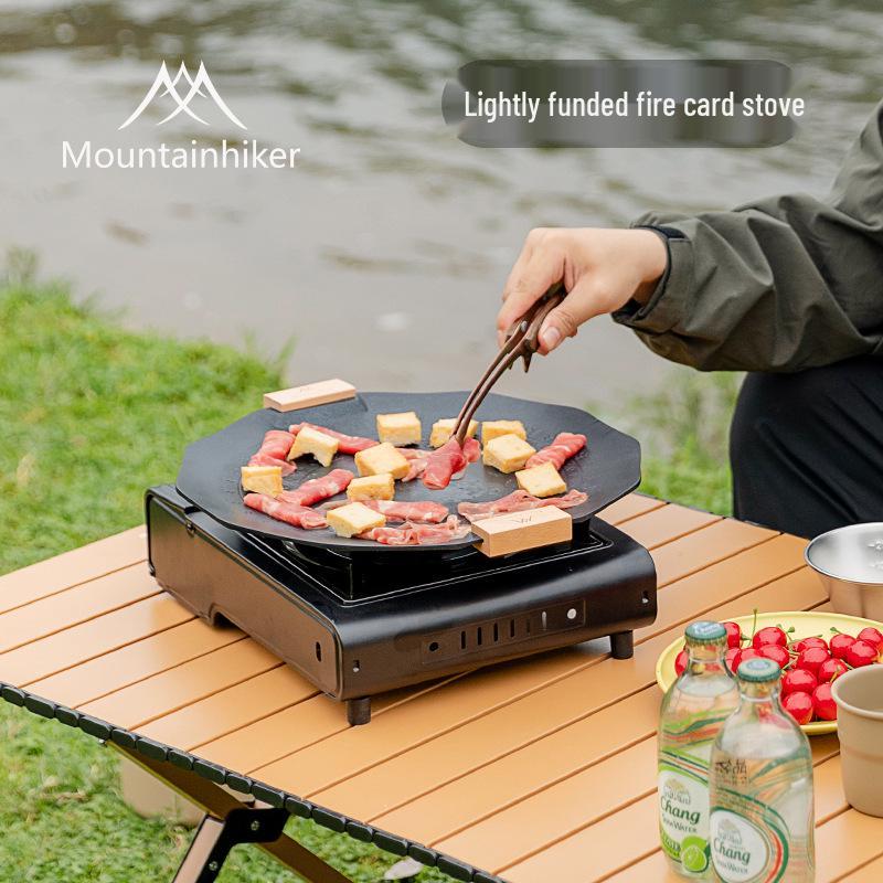 Mountain Guest Light Fire Portable Gas Camping Stove: Compact Card-type Outdoor Cooking Equipment