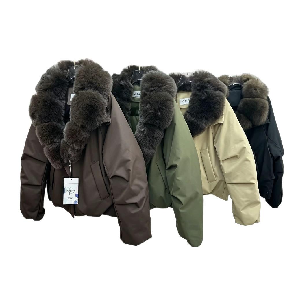 Autumn and winter new pie overcome detachable imitation fox fur collar down cotton clothes women's short fashion warm jacket