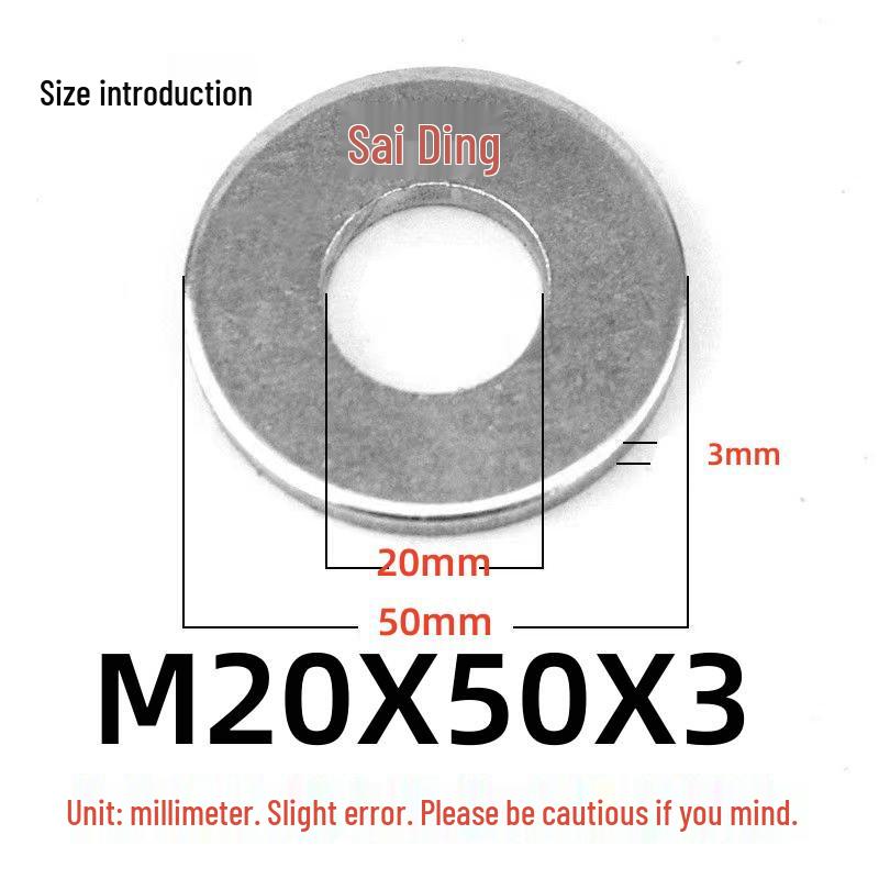 GB96 Zinc-Plated Iron Flat Washer 4.8 Grade, Oversized and Thickened with Hole