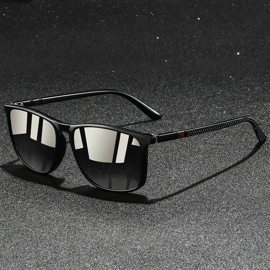 Fashion Vintage Square Sunglasses For Men Women Colorful Stripes UV400 Eyewear Driving Fishing Brand Designer