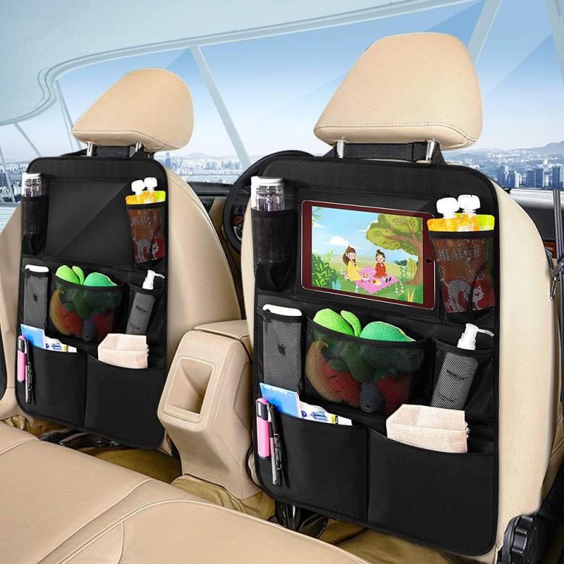 Car Seat Back Organizer Bag IPad Tablet Phone Snacks Storage Hanging Pocket Rear Passenger
