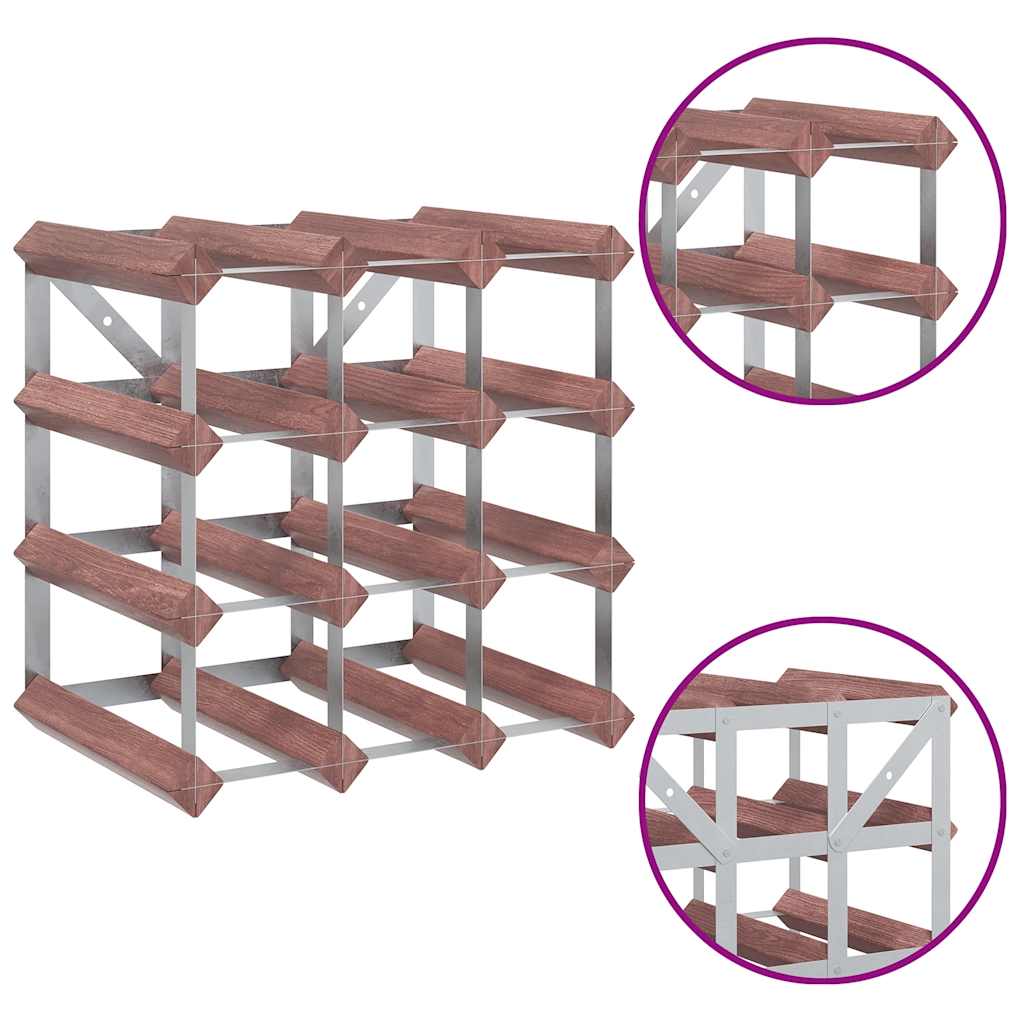 Vidaxl 12-Bottle Wine Rack, Brown, Solid Pine Wood