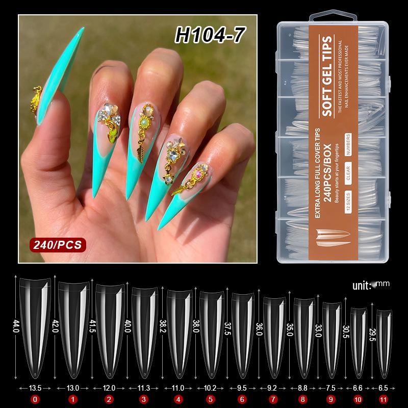 XXXL Denim Water Pipe Nail Art Set - 240 Transparent Ballet Nail Stickers