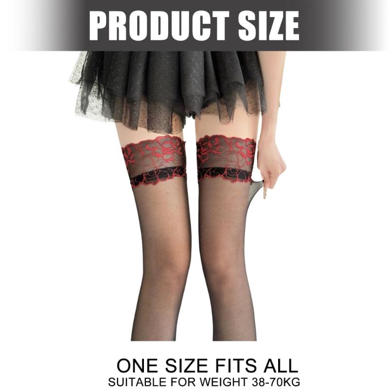 Thigh High Stockings for Women Lace Top Thigh Highs Pantyhose Sheer Tights