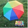 8K Pongee Rainbow Umbrella: Creative, Portable, Three-fold, Short Handle, Black Glue for Sun Protection.