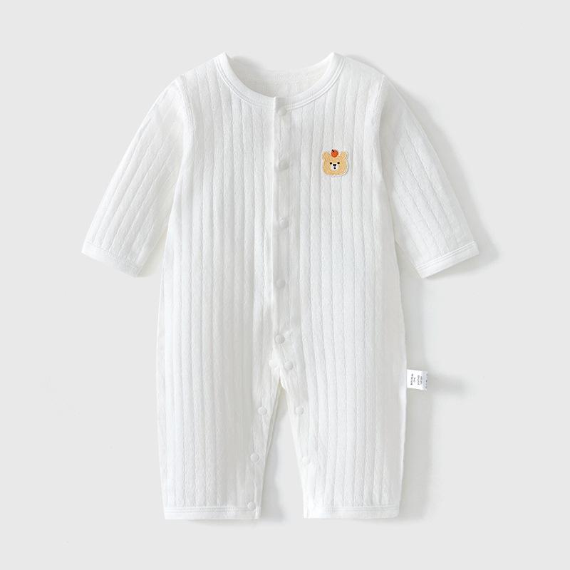 Bawełniany body dla noworodka: Piżama z długim rękawem, bez metki, na lato