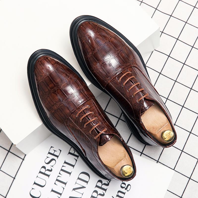 Leather Shoes Young British Dress Casual Business Sense Leather Shoes Wedding Groom Suit Height Increase