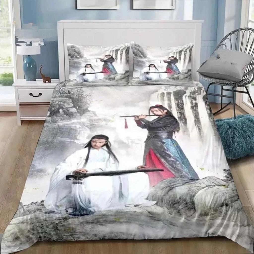 Xiao Zhan Wang Yi Bo Bedding Set The Untamed Drama Bedding Set For Boy Girl Set Home Decoration Single Twin Full Queen King Size