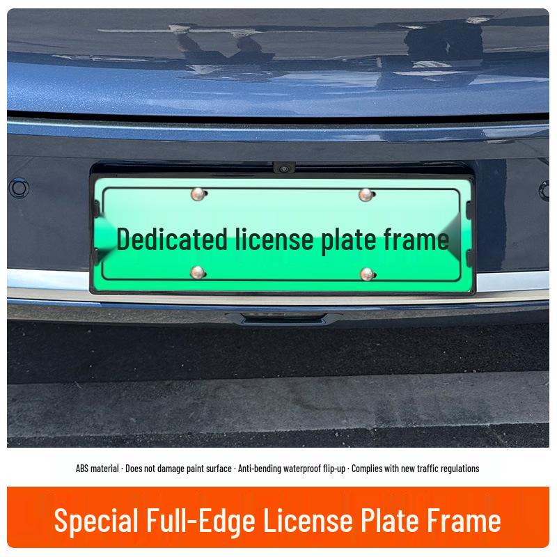Compatible with 2025 Trumpchi S9: New Energy Vehicle Full Cover Green License Plate Frame, for New Regulations.