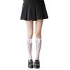 White Bow Calf Socks Stockings Summer Lolita Lolita Socks Women's Medium Tube Socks Jk Jacquard Love Tube Socks