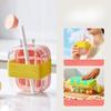 2in1 Ice Tray Water Bottle Portable Silicone Summer Ice Cube Tray With Straw Pressing Mould Ice DrinkBottle Outdoor Beverage Cup