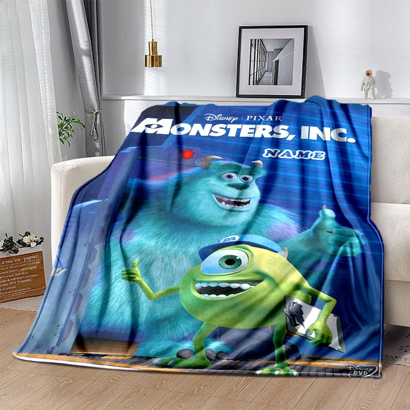 Personalizzato 1 pezzo Monsters & Co: Coperta Il Lavoro di Squadra Trionfa, Coperta Morbida e Confortevole, Calda per il Tempo Libero, Coperta da Campeggio e Viaggio, Regalo di Compleanno Q910146