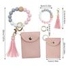 Fashionable Silicone Beaded Keychain with Tassels Coin Purse Charm Keyring Pendant Keyring Gift for Sisters and Mothers
