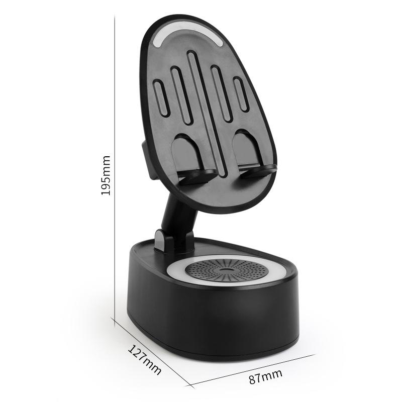 

Держатель для мобильного телефона Динамик Bluetooth-динамик Режим индукции мобильного телефона Мини Портативный Объемный свет Стерео чёрный
