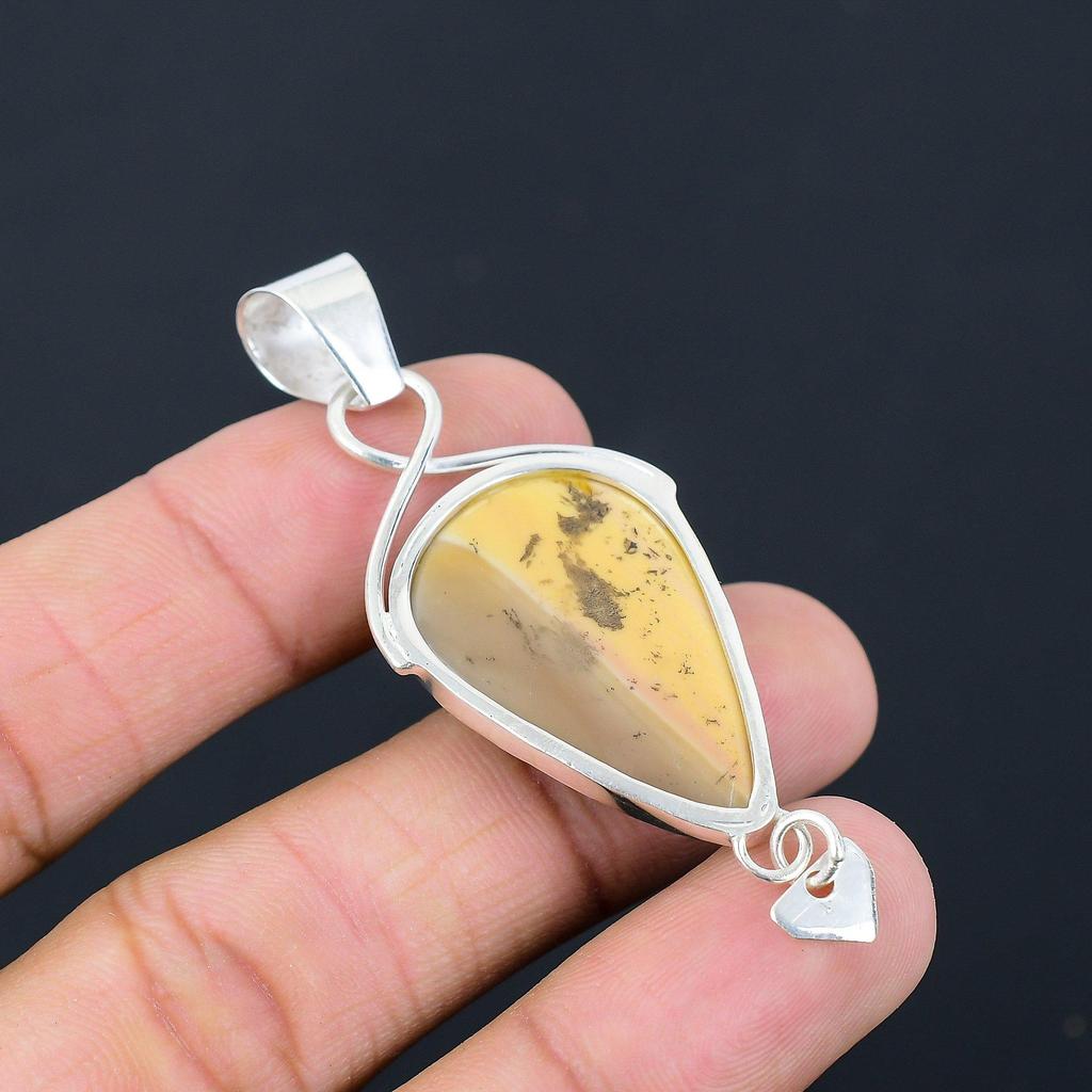 925 Silver Mookaite Gemstone Anniversary Daughter Ethnic Handmade Unique Pendant