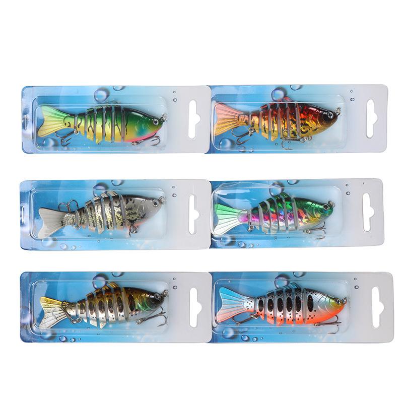 2/STÜCK 10cm Klassischer Lua Köder Kunststoff Hartköder 15.5g Verpackt 7 Abschnitte von Fisch Bionischer Köder Angelzubehör (zufällig)
