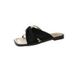 French flat-bottomed cool slippers women's shoes outer wear 2025 summer new fashion low-heeled fairy wind open-toed sandals