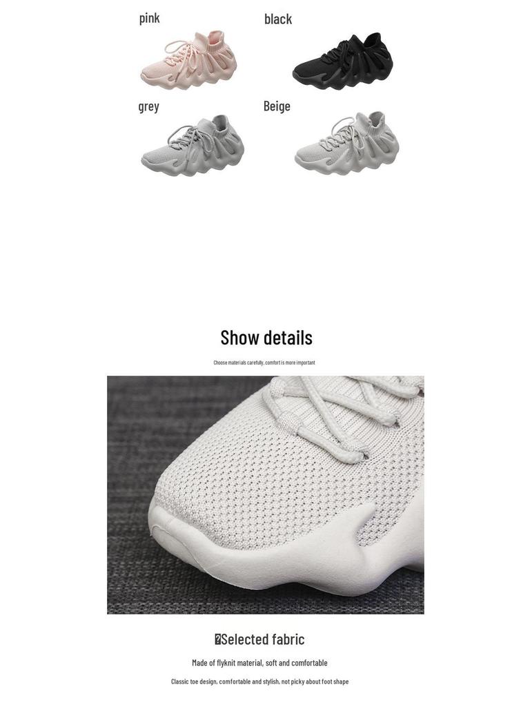 Modne na 2024 rok Octopusowe Trampki Casualowe Flyknit: Oddychające, Koreański Styl, Skarpety Buty Unisex