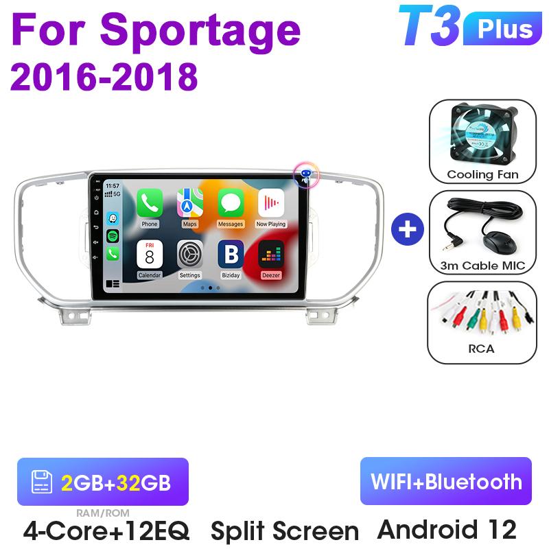 Android 12 Car Radio For KIA Sportage KX5 2016 - 2018 2 Din GPS WIFI Carplay Auto Stereo Intelligent Systems Smart Autoradio