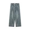 Retro High Waist Jeans for Women Spring and Autumn All-Match Small Loose-Fitting Mopping Pants Straight-Leg Wide-Leg Pants Trousers