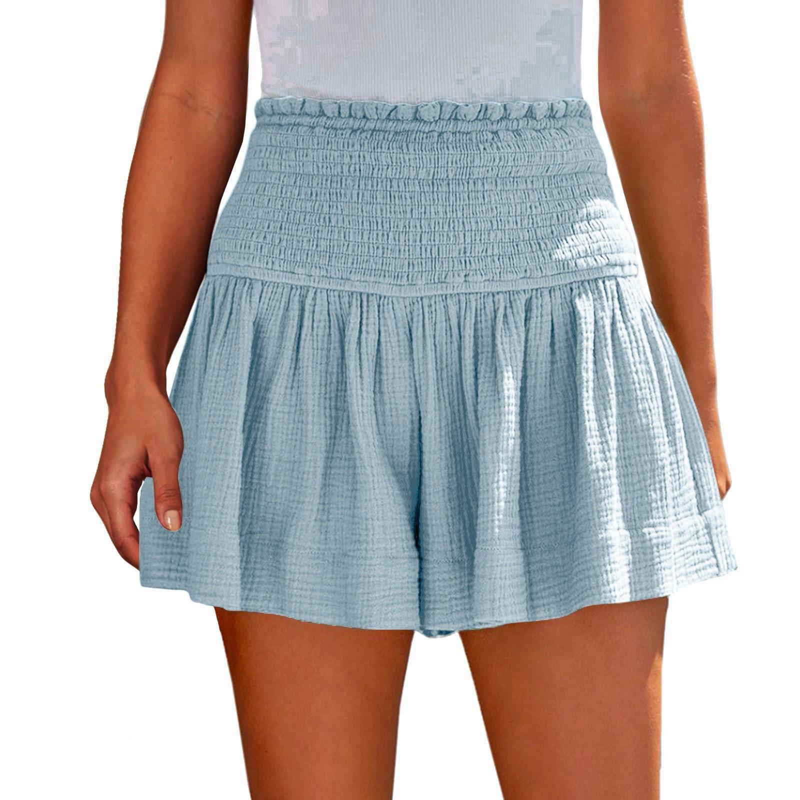 

Женские повседневные большие однотонные дышащие модные широкие шорты S