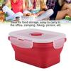 350ml Rectangle Silicone Bento Box Collapsible Lunch Box Microwave Food Container (Red)