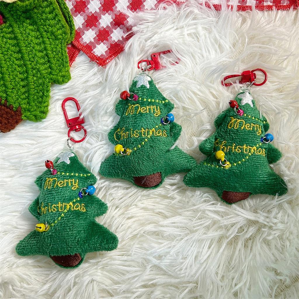 Christmas Tree Plush Keychain Pendant, Cute Little Bell Christmas Gift, Bag Pendant Student Backpack Holiday Accessories