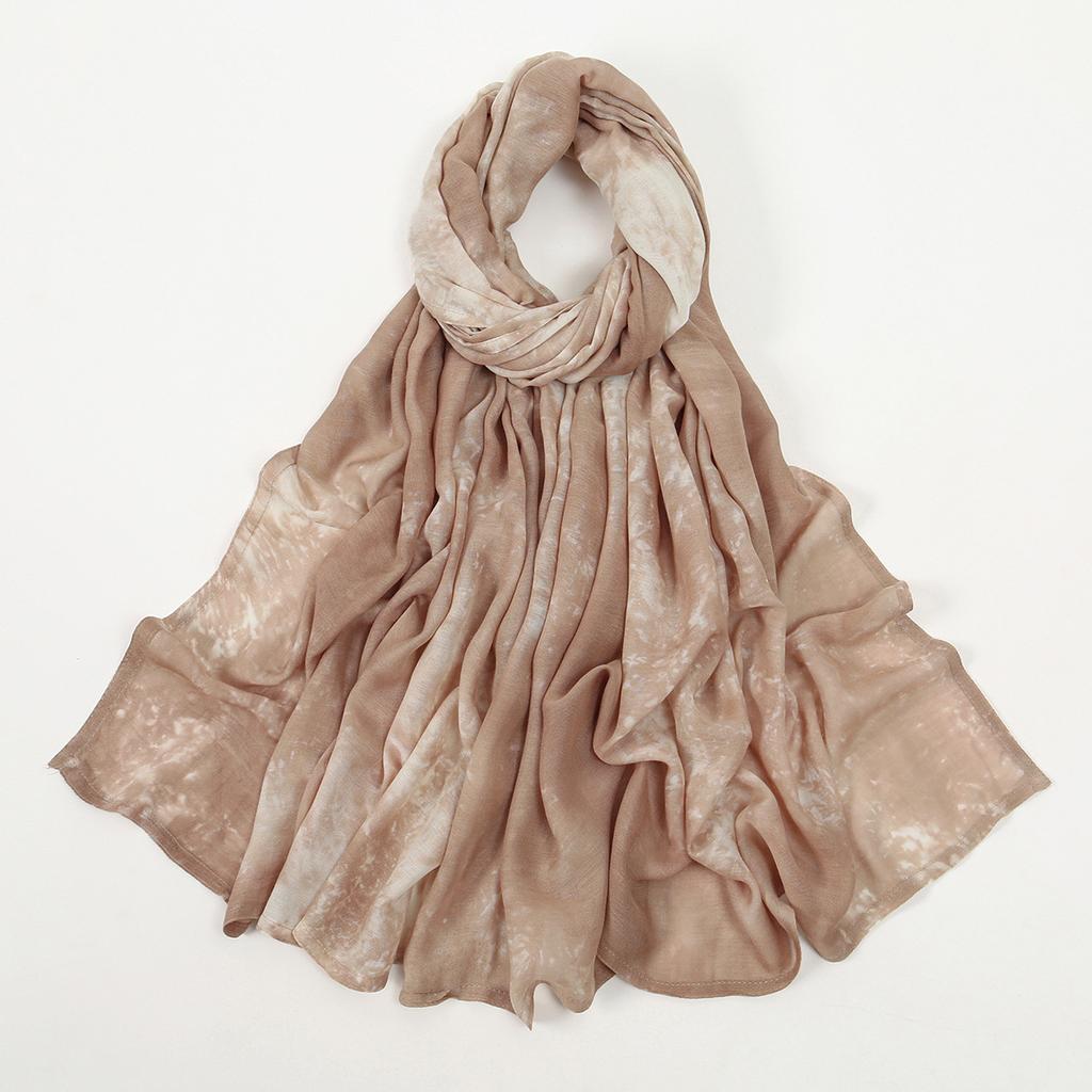 New Tie-Dyed Rayon Hijab Scarf Headscarf Big Size Dopamine Color Matching Long Scarf For Women Headband Islamic Turban 190*90Cm