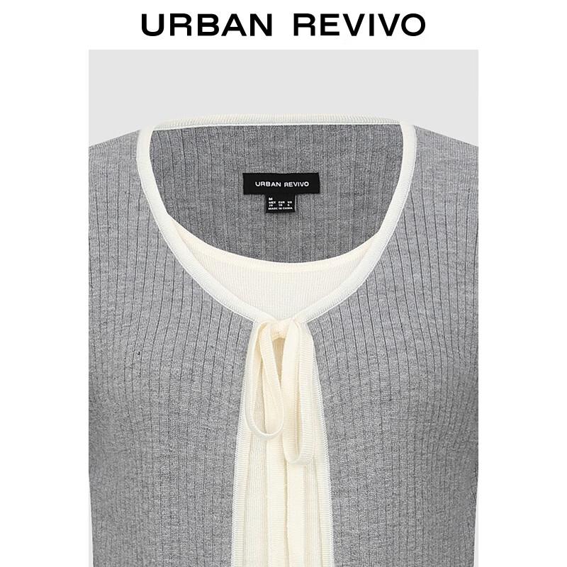 UR Women's Faux Two-Piece Slim Fit Knit Top