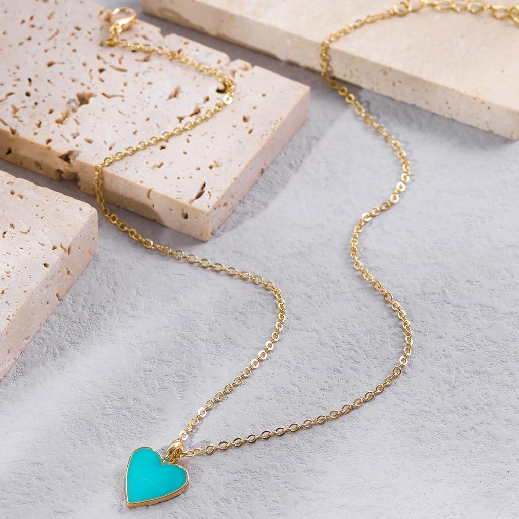 Multicolor Elegant Heart Necklace Fashionable Alloy Jewelry For Women Perfect For Autumn 2022