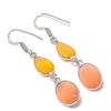 Natural Morganite, Chalcedony Gemstone 925 Sterling Silver Earring 2.17" K8j88