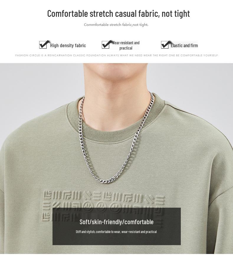 Men's Stamped Hoodie: Autumn/Winter Cotton Casual Long Sleeve T-shirt with Plus Velvet