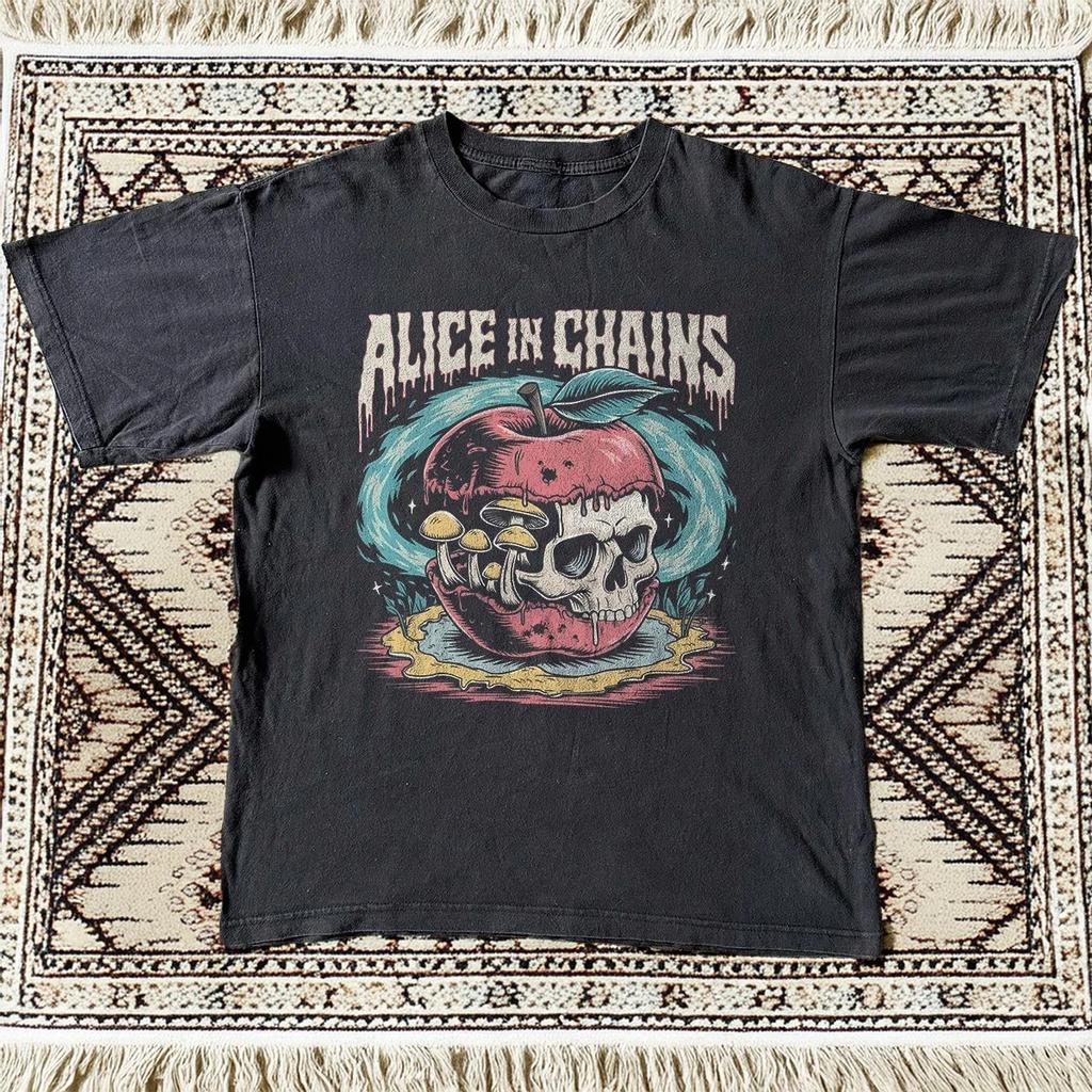 Alice in Chains Skull Apple Alternative Metal Black T-shirt