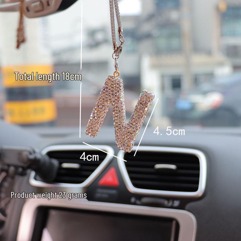 Rhinestone Bow Polymer Clay Rearview Mirror Ornament for Women