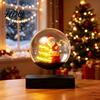 Cozy Holiday Home Decor Magnetic Levitating Santa Claus Tree Ornament with LED Light Lighted Rotating Floating Christmas Glass Ball for Tabletop