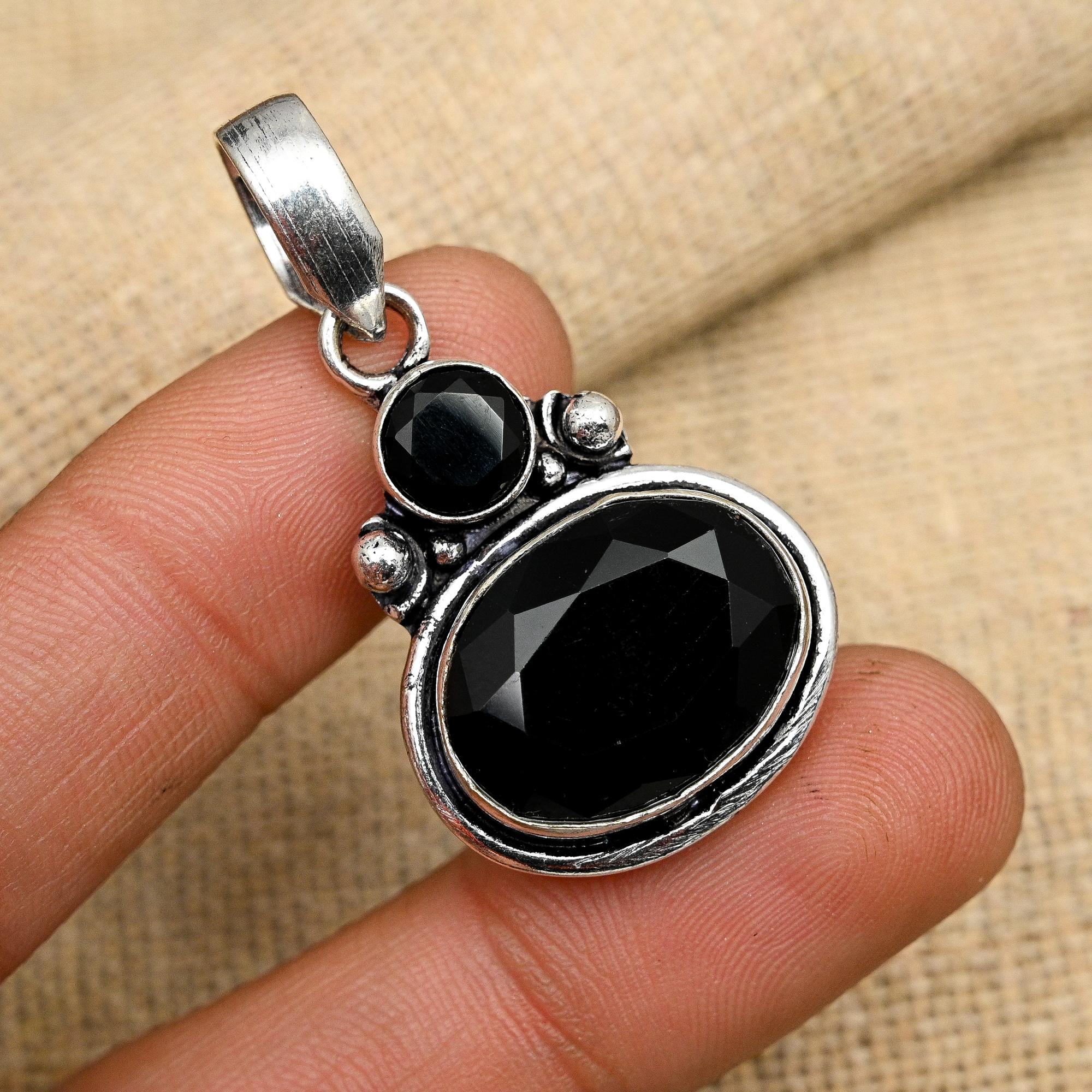 

Черная шпинель, драгоценный камень, стерлинговое серебро 925 пробы, ювелирные изделия ручной работы, красивый кулон для женщин
